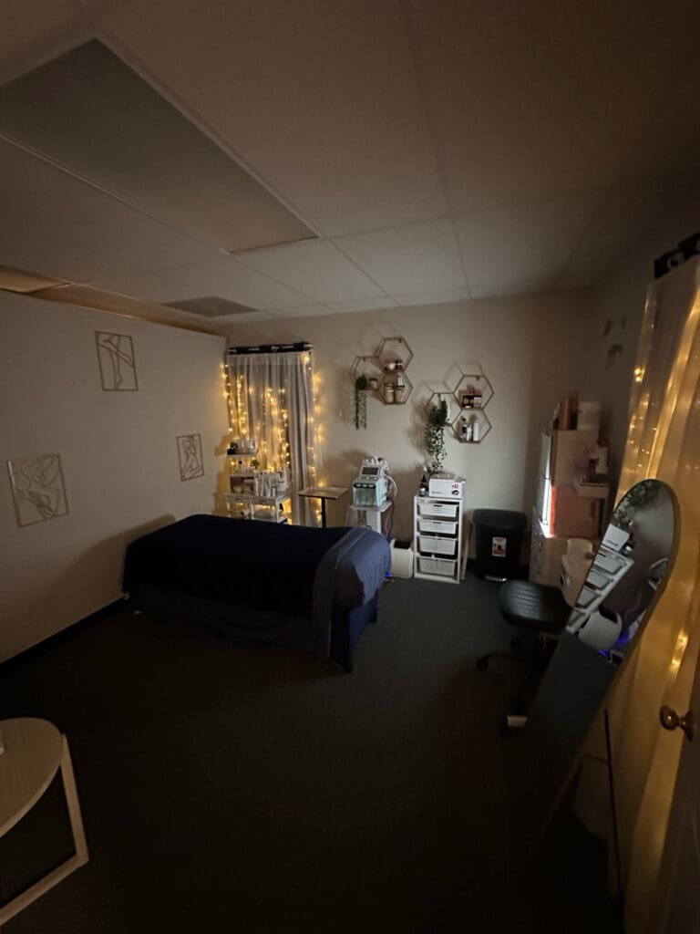 A treatment room at Mountaineer Massage & Bodyworks